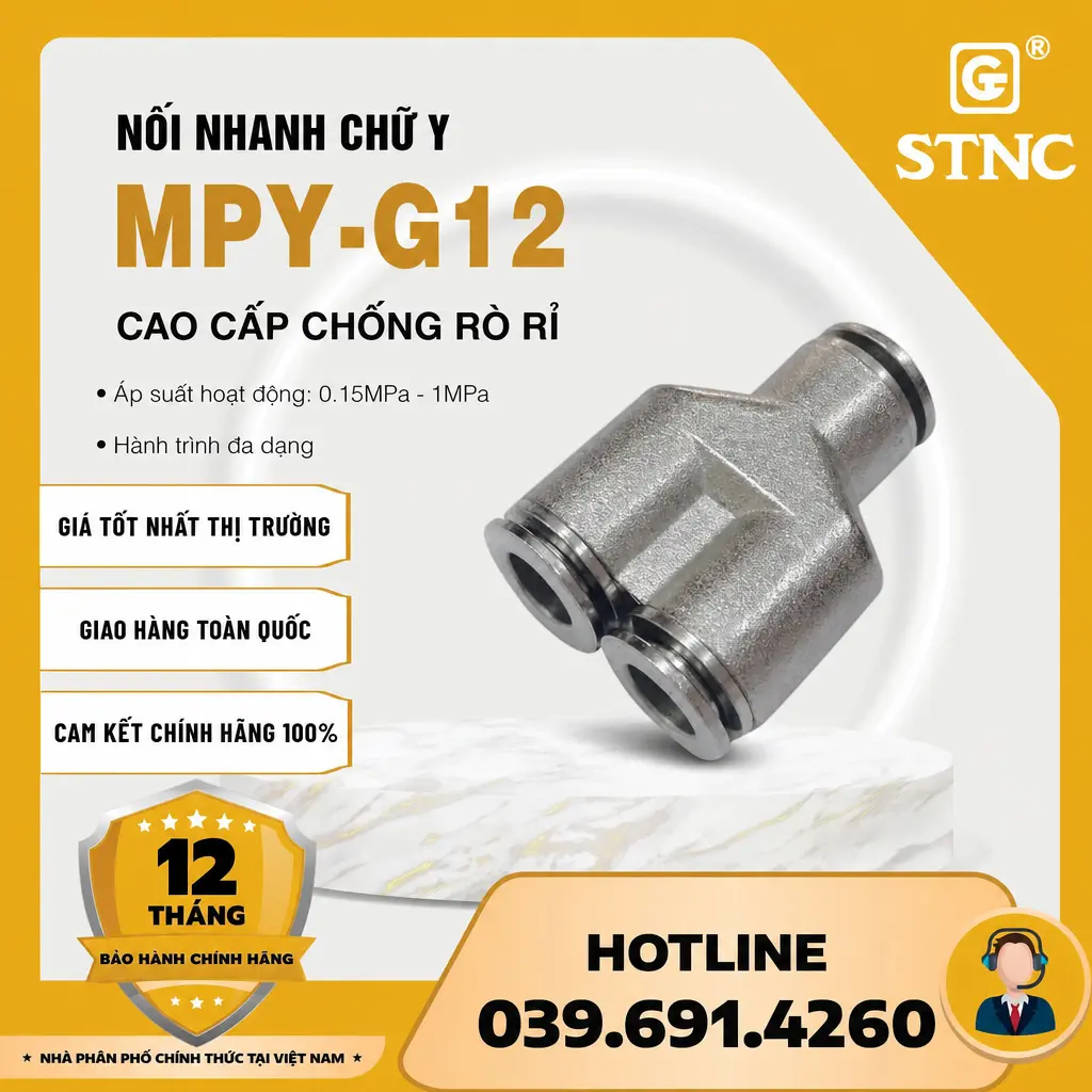 Nối Nhanh Chữ Y MPY-G12 Cao Cấp Chống Rò Rỉ